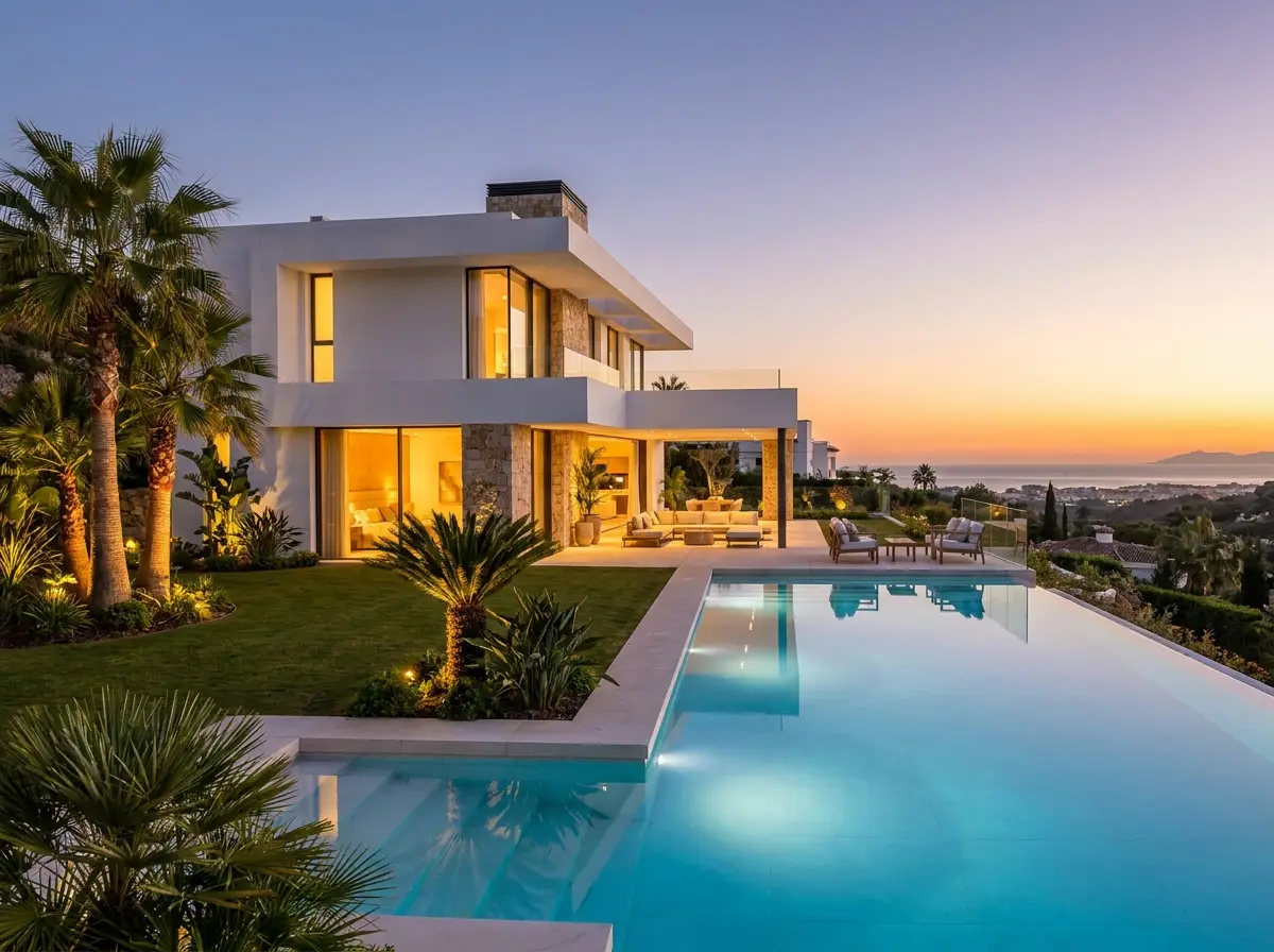 Contemporary villa with open sea views